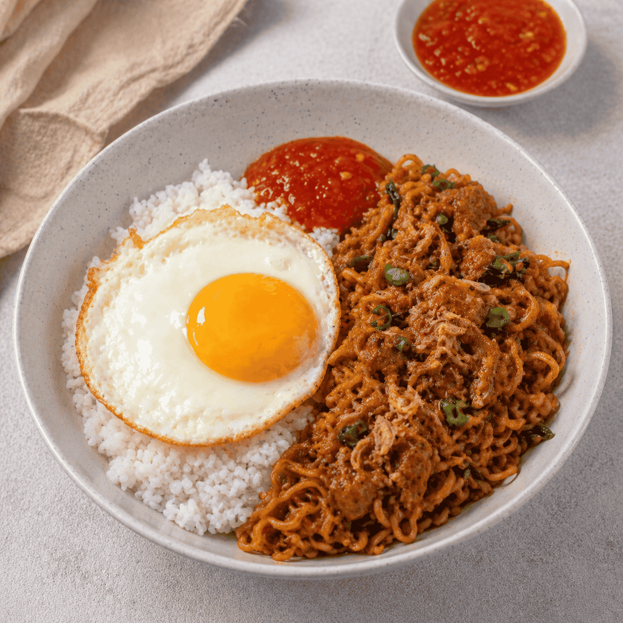 Rice Bowl Indomie Goreng Rendang Rice Bowl Mantul